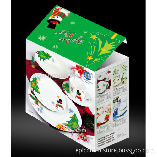 Christmas series luster lofty 16pcs china ceramic dinnerware with tea set